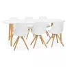 Round dining table Scandinavian to extensions (Ø 120 cm) OLIVIA (120-220 x 120 x 75 cm) wooden (matte white) to associate with V