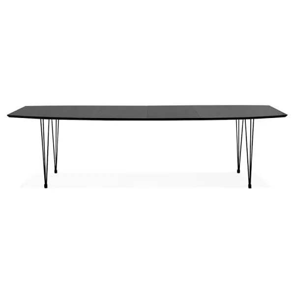 Dining table design with extensions LOANA in wood and metal (100 x 170-270 x 73 cm) (black) - image 39626