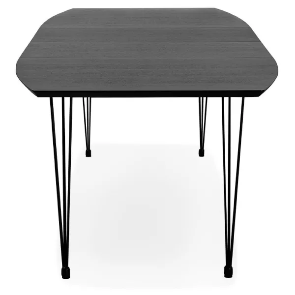 Dining table design with extensions LOANA in wood and metal (100 x 170-270 x 73 cm) (black) - image 39627