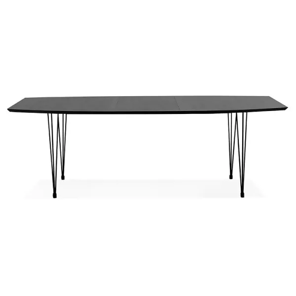 Dining table design with extensions LOANA in wood and metal (100 x 170-270 x 73 cm) (black) - image 39630