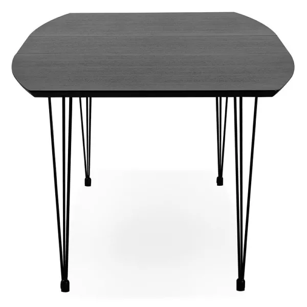 Dining table design with extensions LOANA in wood and metal (100 x 170-270 x 73 cm) (black) - image 39631