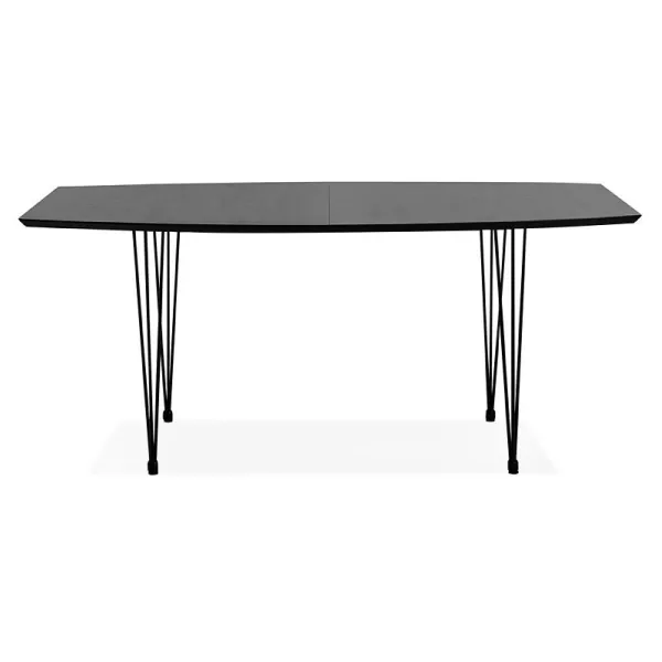 Dining table design with extensions LOANA in wood and metal (100 x 170-270 x 73 cm) (black) - image 39634