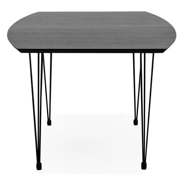 Dining table design with extensions LOANA in wood and metal (100 x 170-270 x 73 cm) (black) - image 39635