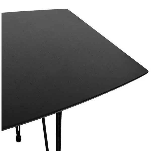 Dining table design with extensions LOANA in wood and metal (100 x 170-270 x 73 cm) (black) - image 39638