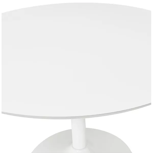 Table à manger ronde design scandinave ou bureau MAUD en MDF et métal peint (Ø 90 cm) (blanc) - image 39674