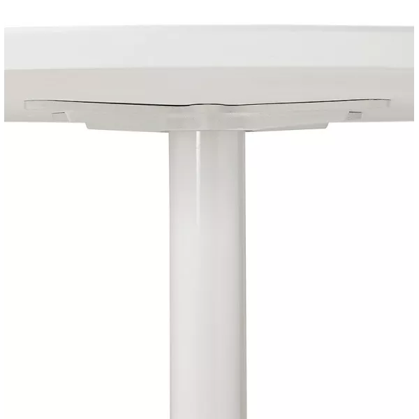 Table à manger ronde design scandinave ou bureau MAUD en MDF et métal peint (Ø 90 cm) (blanc) - image 39676