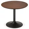 Tisch rund essen Scandinavian Vintage oder Büro MAUD in MDF und lackiertem Metall (Ø 90 cm) (Black Walnut) mit assoziieren Desig