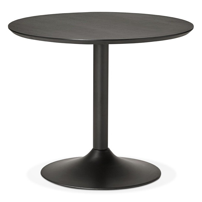 Table round dining design or Office MAUD in MDF and painted metal (Ø 90 cm) (black) - image 39698