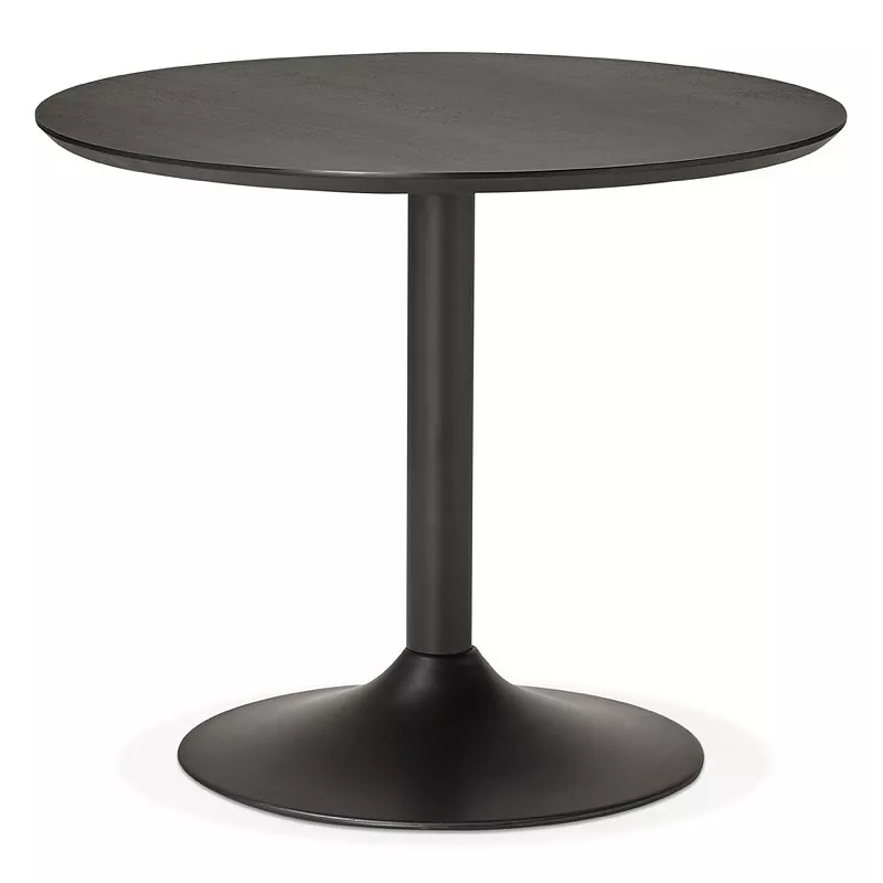 Table à manger ronde design ou bureau MAUD en MDF et métal peint (Ø 90 cm) (noir) - image 39698