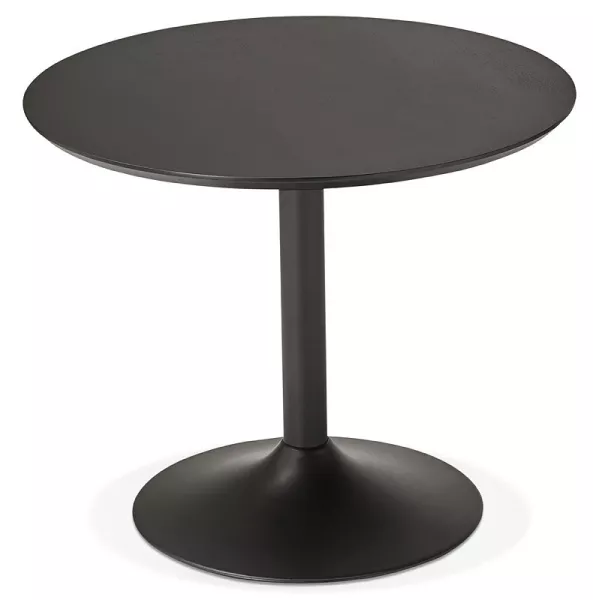 Table à manger ronde design ou bureau MAUD en MDF et métal peint (Ø 90 cm) (noir) - image 39699