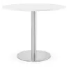 Mesa de comedor diseño o Oficina CARLA aglomerado de madera y metal cepillado (O 90 cm) (blanco, cepillado de acero) - image 397