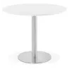 Mesa de comedor diseño o Oficina CARLA aglomerado de madera y metal cepillado (O 90 cm) (blanco, cepillado de acero) - image 397