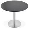 Runder Esstisch Design oder Office CARLA hölzernen Spanplatte und Metall gebürstet (O 90 cm) (schwarz, gebürstetem Stahl) - imag