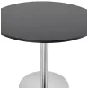 Runder Esstisch Design oder Office CARLA hölzernen Spanplatte und Metall gebürstet (O 90 cm) (schwarz, gebürstetem Stahl) - imag