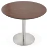 Table round dining design or Office COLINE in MDF and brushed metal (Ø 90 cm) (Walnut, brushed steel) - image 39772