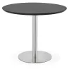 Table à manger ronde design ou bureau COLINE en MDF et métal brossé (Ø 90 cm) (noir, acier brossé) - image 39779