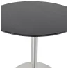 Table à manger ronde design ou bureau COLINE en MDF et métal brossé (Ø 90 cm) (noir, acier brossé) - image 39781