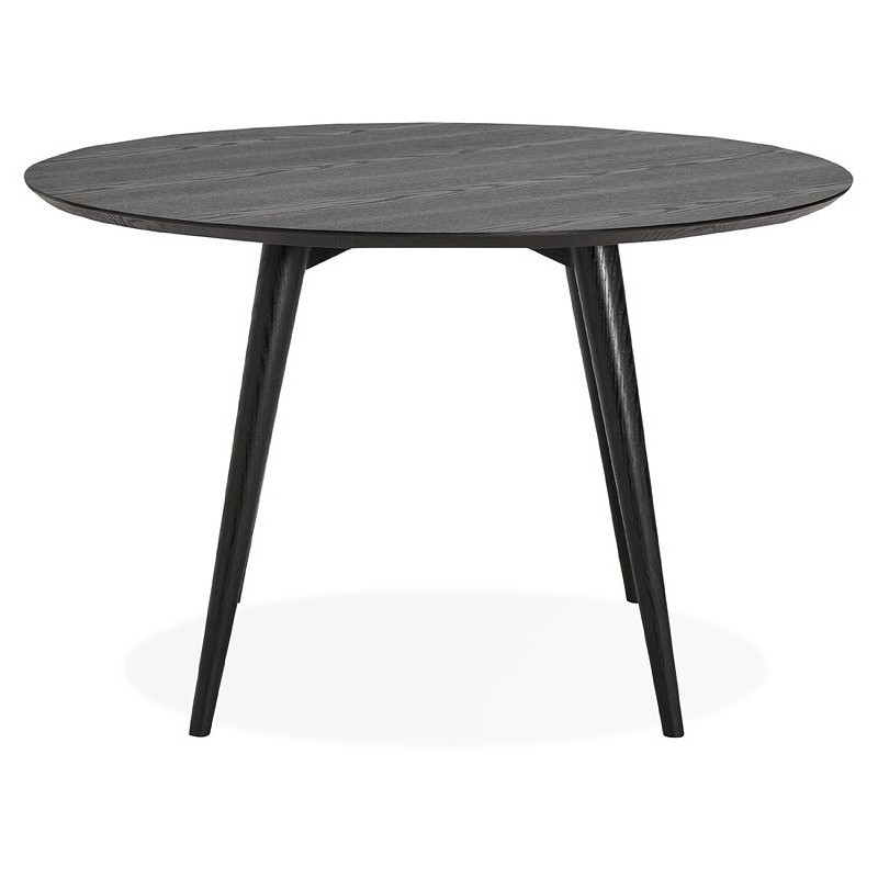 Tavolo da pranzo rotondo design SOFIA (Ø 120 cm) (frassino finitura nera) associarsi a Tavolo Da Pranzo Industriale In Metallo E