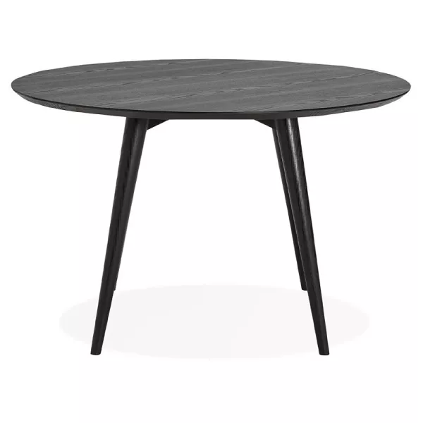 Tabla de cena redonda diseño SOFIA (Ø 120 cm) (negro acabado ceniza) asociarse con Mesa de comedor de cuero contemporánea