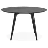 Round dining table design SOFIA (Ø 120 cm) (black ash finish) to associate with Contemporary Leather Dining Table