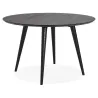 Tabla de cena redonda diseño SOFIA (Ø 120 cm) (negro acabado ceniza) asociarse con Mesa de comedor de cocina funcional y elegant