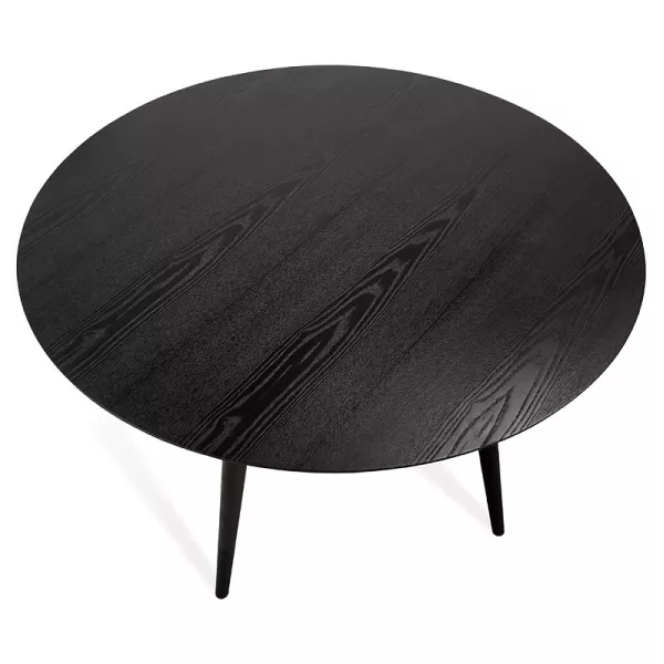 Tabla de cena redonda diseño SOFIA (Ø 120 cm) (negro acabado ceniza) asociarse con Mesa de comedor vintage para darle un toque r