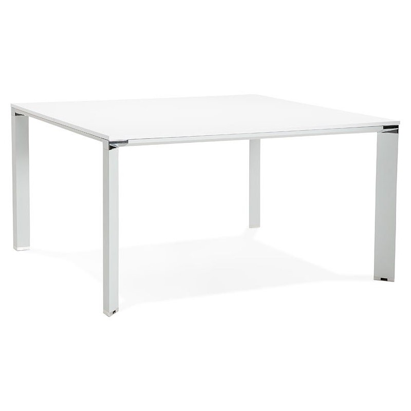 Bureau table de réunion moderne (140x140 cm) RICARDO en bois (blanc) - image 40190