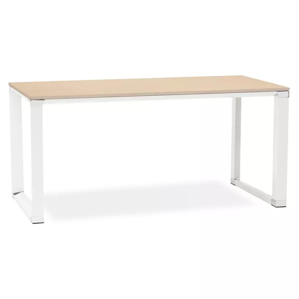 Komplette Büro Design Mark Holzfüße weiß (160 X 80 cm) (natürlich) mit assoziieren Zeitgenössisches Design-Bürodesign für das Es