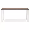 Bureau droit design BOUNY en bois pieds blanc (noyer) - image 40238