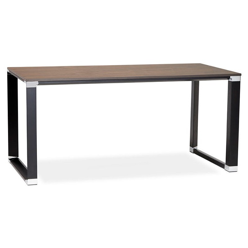 Bureau droit design BOUNY en bois pieds noirs (noyer) - image 40249