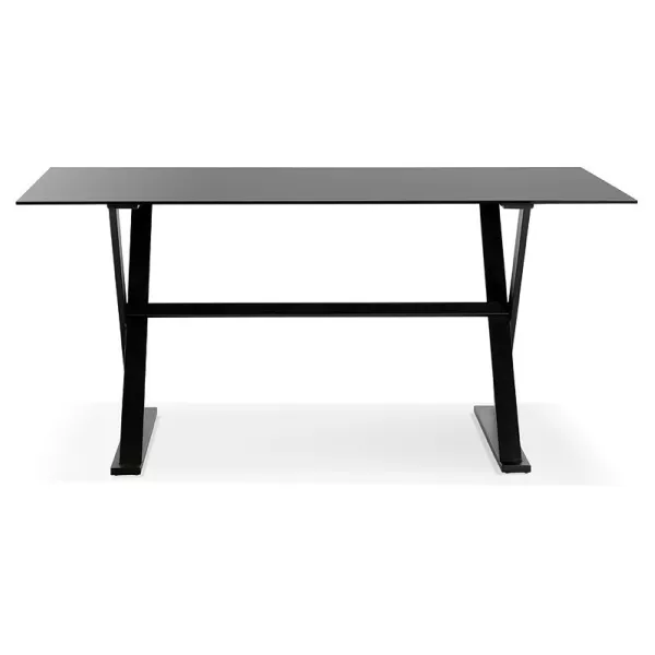 Table à manger design ou bureau (160x80 cm) WENDY en verre (noir) - image 40280