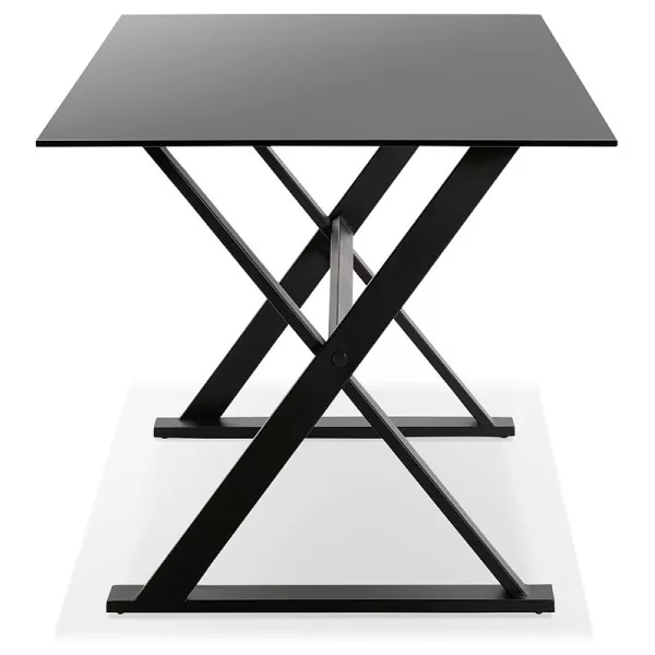 Table à manger design ou bureau (160x80 cm) WENDY en verre (noir) - image 40281