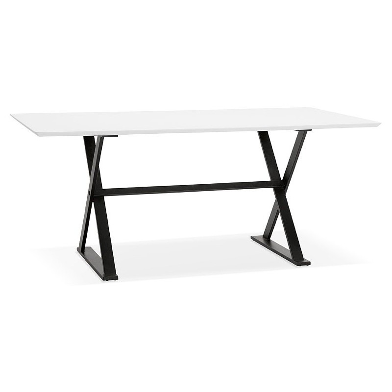 Dining table design or (180 x 90 cm) FOSTINE wooden desk (Matt White) - image 40306