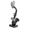 SAXOPHONE design decorative sculpture statue in resin H64 cm (black, silver) - image 40927