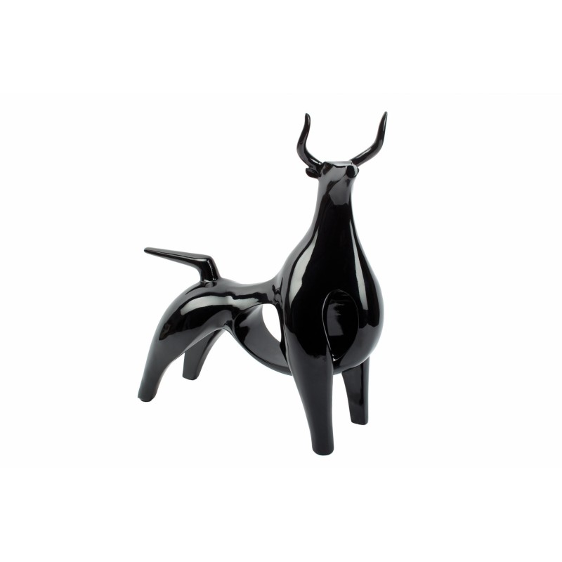 Design decorative sculpture Bull statue in resin H54 cm (black) to associate with High Quality Solid Wood Decorative Objects