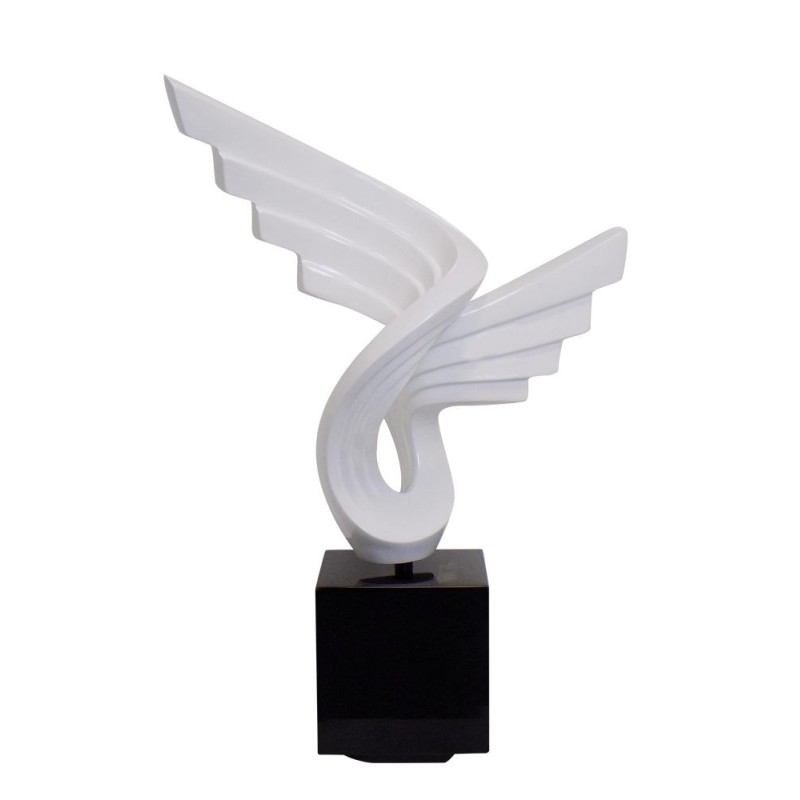 Statue sculpture décorative design enceinte Bluetooth SMALL WING en résine (Blanc)