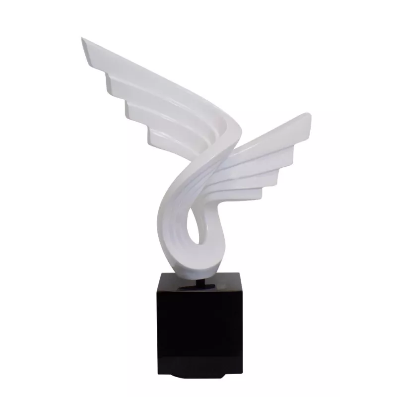 Statue sculpture décorative design enceinte Bluetooth SMALL WING en résine (Blanc)