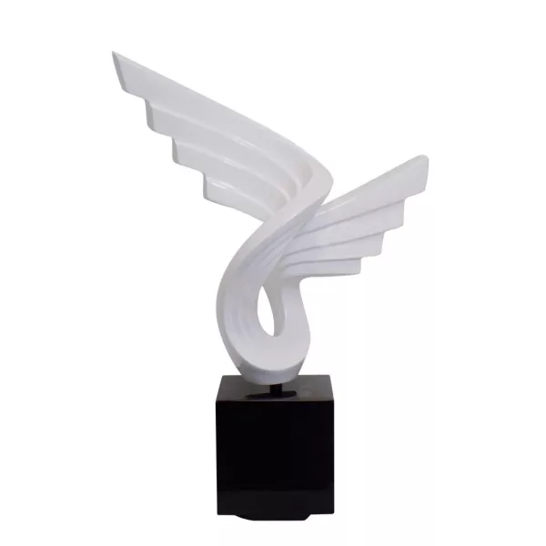 Statue sculpture décorative design enceinte Bluetooth SMALL WING en résine (Blanc)