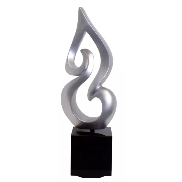 Statue sculpture décorative design enceinte Bluetooth CANDEL en résine (Argent)