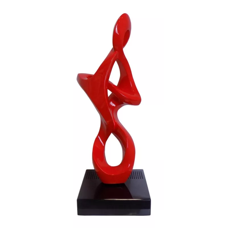 Statue sculpture décorative design enceinte Bluetooth HOPE en résine (Rouge)