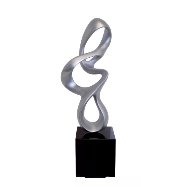 Statue sculpture décorative design enceinte Bluetooth MOVEMENT en résine (Argent)