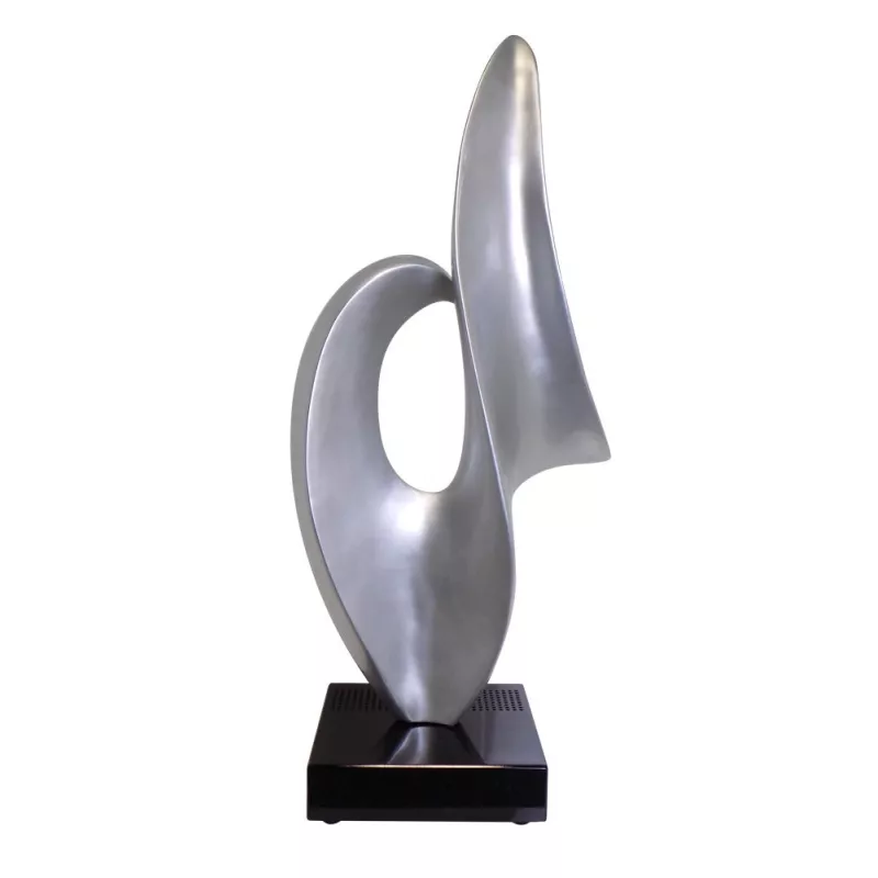 Statue sculpture décorative design enceinte Bluetooth FREE en résine (Argent)