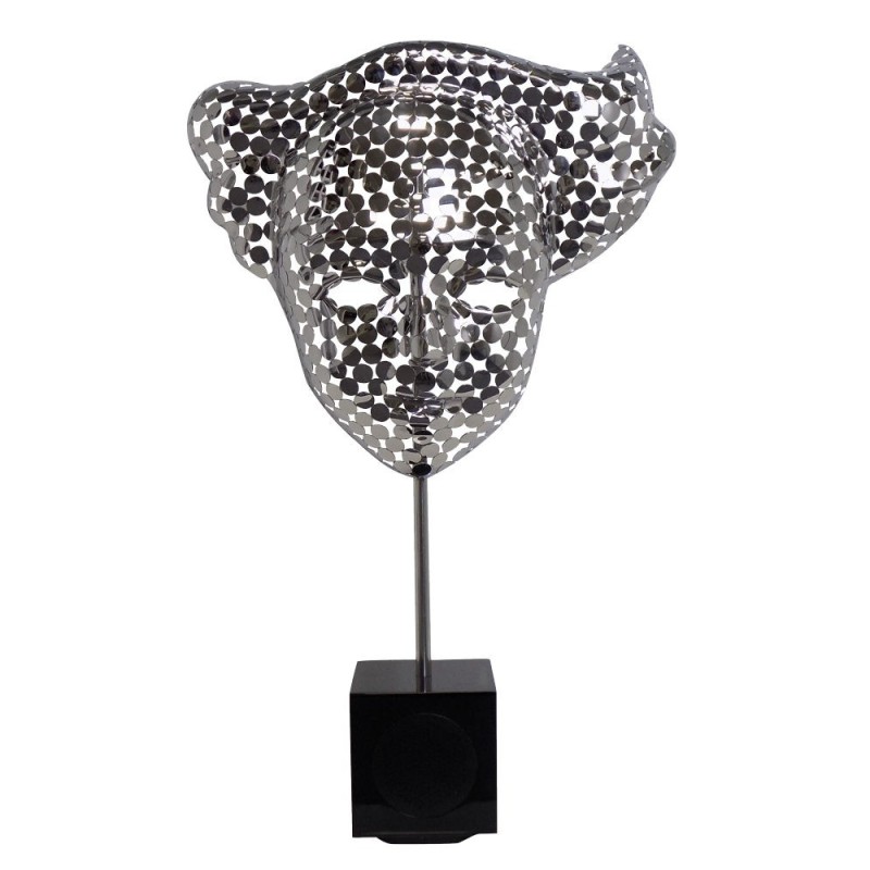 Statue sculpture décorative design enceinte Bluetooth THE MASK en résine (Argent)