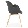 Chaise design scandinave avec accoudoirs CALLA en tissu pieds couleur naturelle (gris anthracite)