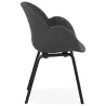 Chaise design scandinave avec accoudoirs CALLA en tissu pieds couleur noire (gris anthracite)