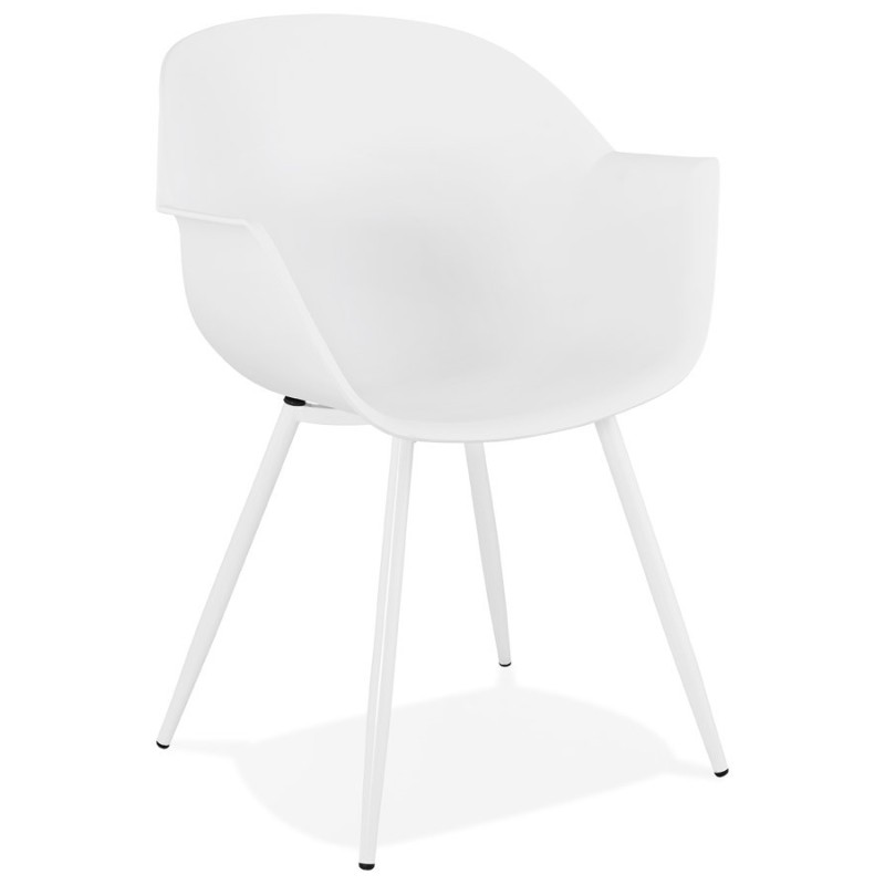 Chaise design scandinave avec accoudoirs COLZA en polypropylène (blanc)