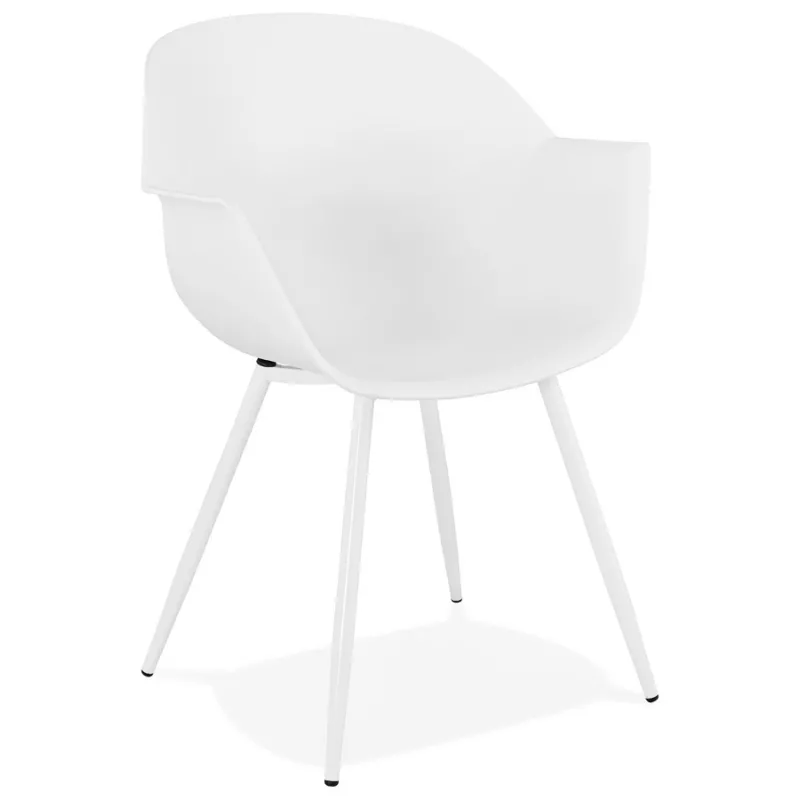 Chaise design scandinave avec accoudoirs COLZA en polypropylène (blanc)