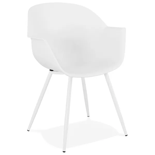 Chaise design scandinave avec accoudoirs COLZA en polypropylène (blanc)