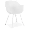 Chaise design scandinave avec accoudoirs COLZA en polypropylène (blanc)