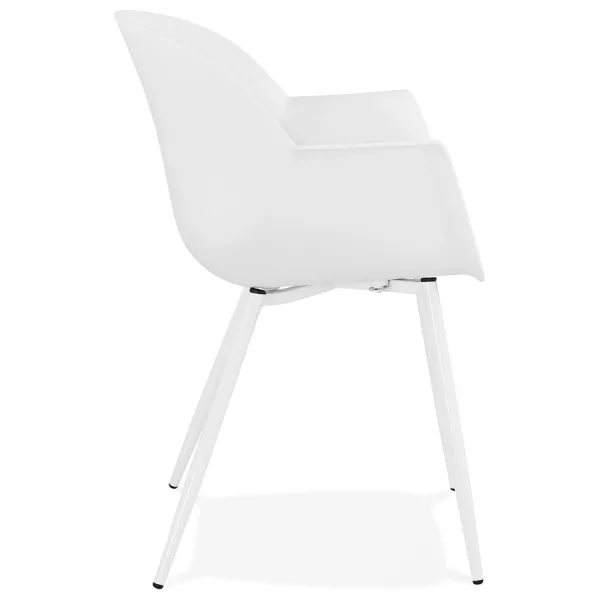 Chaise design scandinave avec accoudoirs COLZA en polypropylène (blanc)